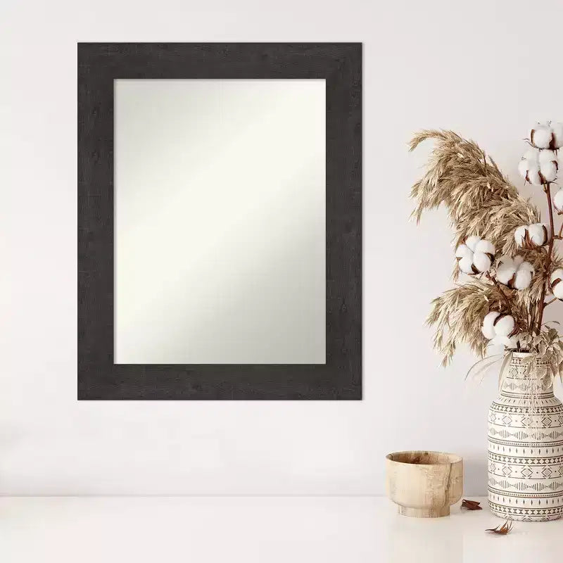 Specchio da parete rettangolare rustico color espresso — 75 x 60 cm