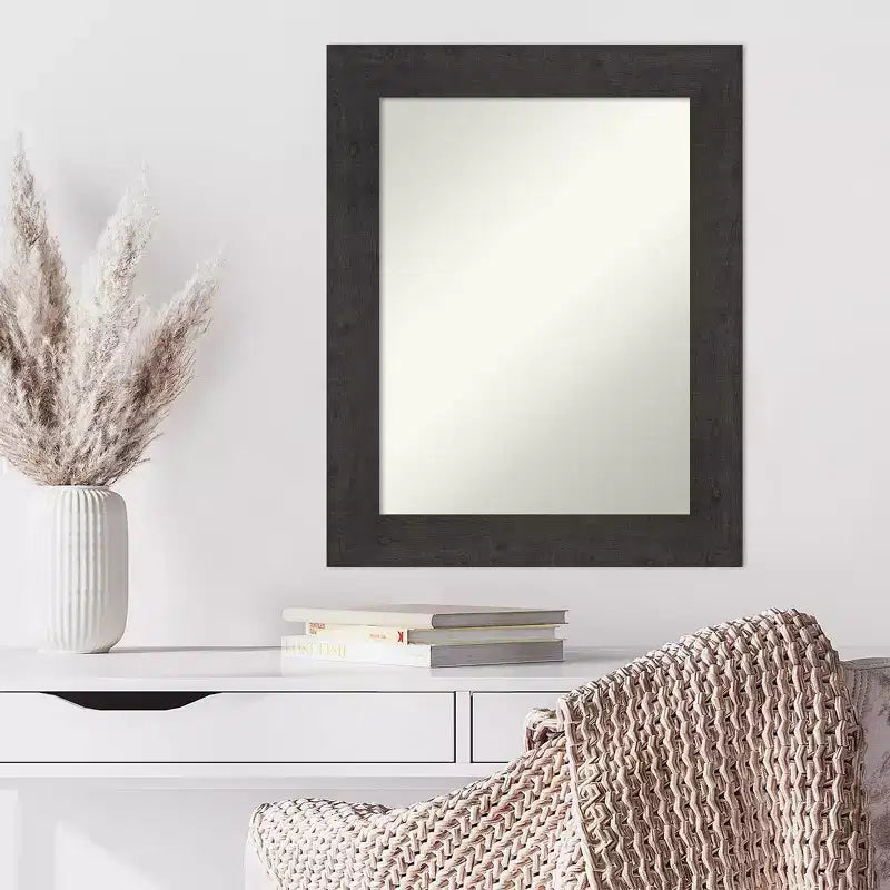 Specchio da parete rettangolare rustico color espresso — 75 x 60 cm