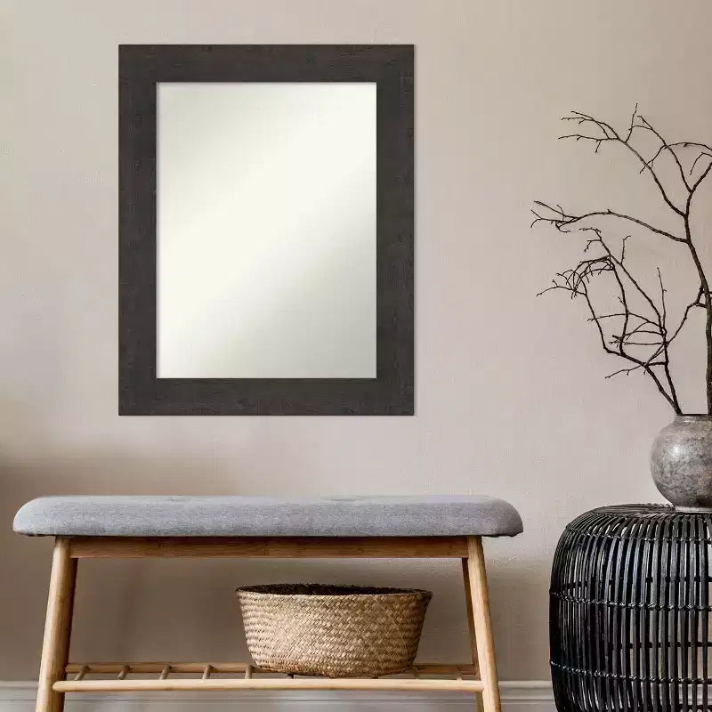 Specchio da parete rettangolare rustico color espresso — 75 x 60 cm