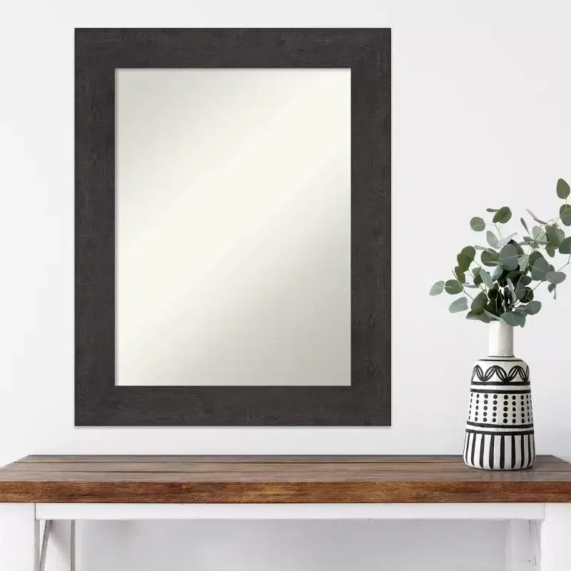 Specchio da parete rettangolare rustico color espresso — 75 x 60 cm