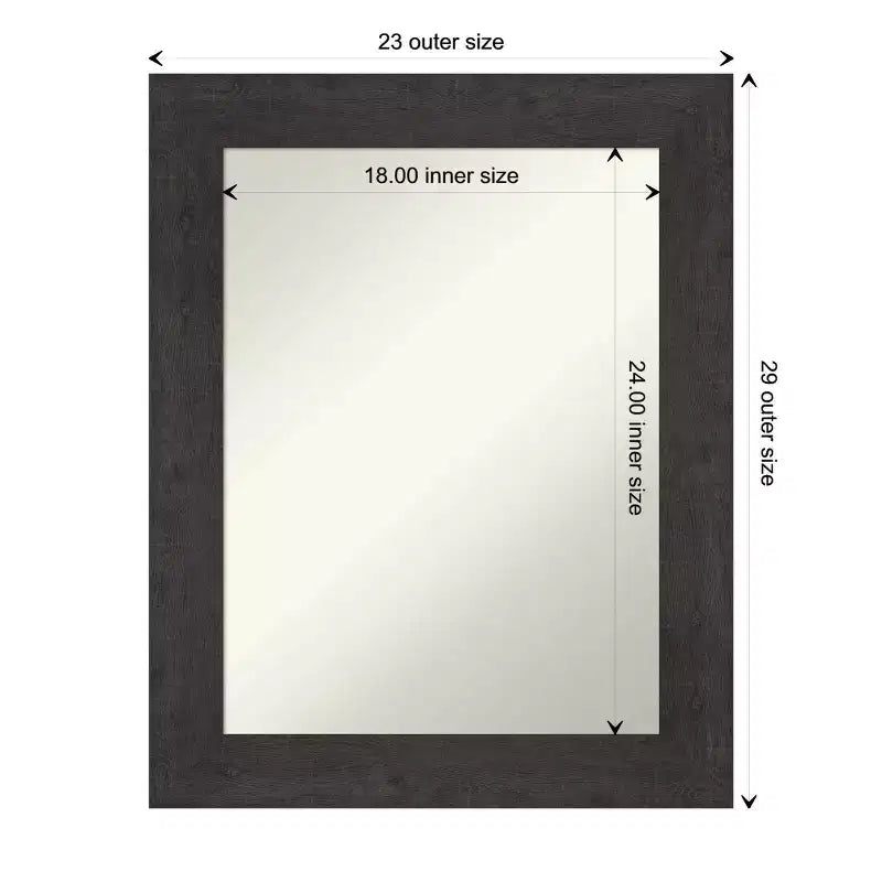 Specchio da parete rettangolare rustico color espresso — 75 x 60 cm