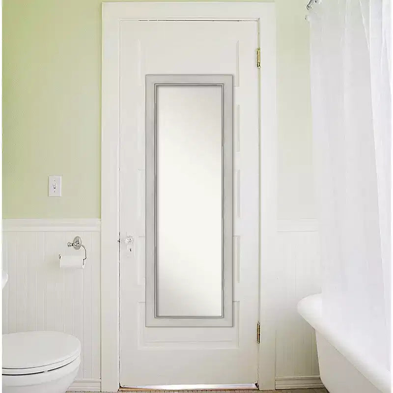 Specchio a parete rettangolare a figura intera - Cornice Patina Argento, 52 x 18 pollici