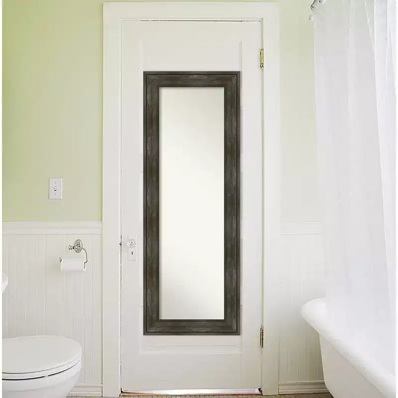 Specchio a figura intera da parete e da porta rettangolare — Cornice rustica antracite