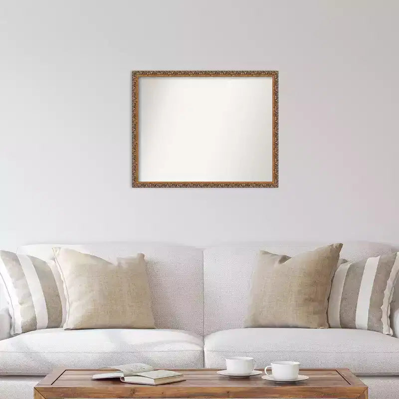 Specchio da parete rettangolare con cornice in legno bronzo antico - 30 x 24 pollici
