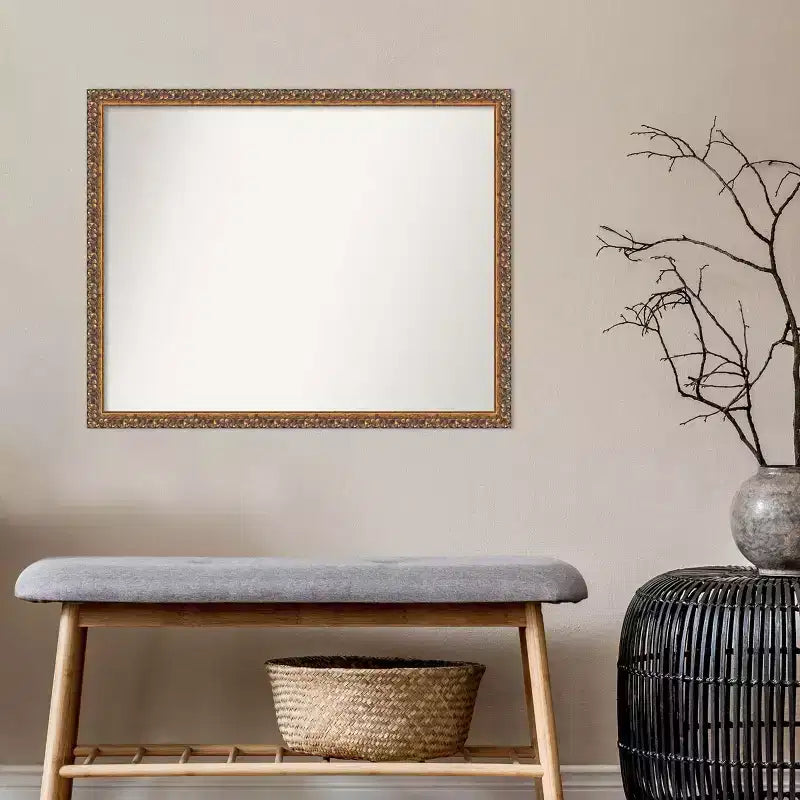 Specchio da parete rettangolare con cornice in legno bronzo antico - 30 x 24 pollici