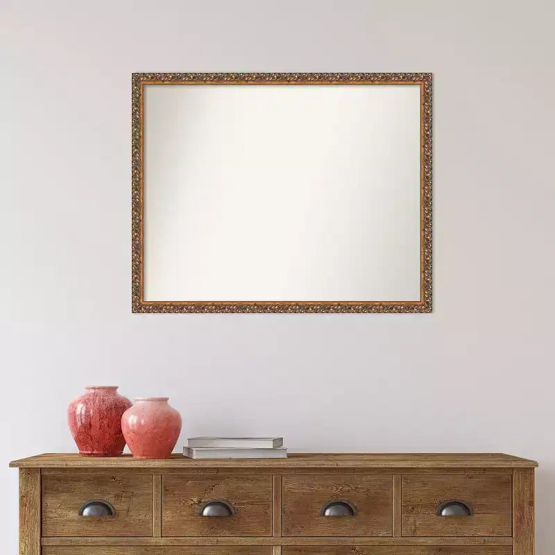 Specchio da parete rettangolare con cornice in legno bronzo antico - 30 x 24 pollici