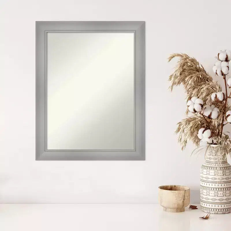 Specchio da tavolo rettangolare classico color argento - 28 x 22 in.