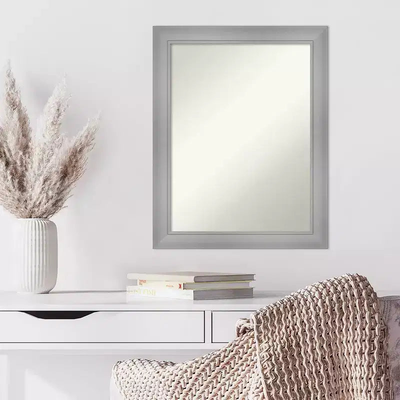 Specchio da tavolo rettangolare classico color argento - 28 x 22 in.