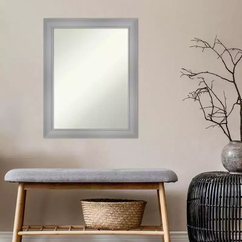 Specchio da tavolo rettangolare classico color argento - 28 x 22 in.