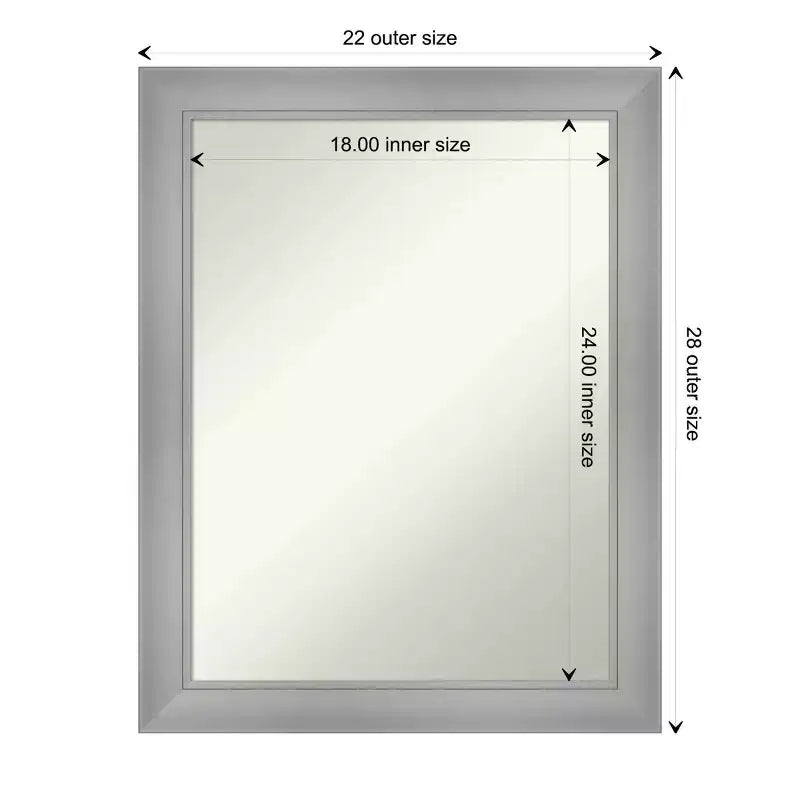 Specchio da tavolo rettangolare classico color argento - 28 x 22 in.