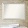 Specchio da parete rettangolare grande – Cornice bianca decorata, 43.5 x 32.5 pollici