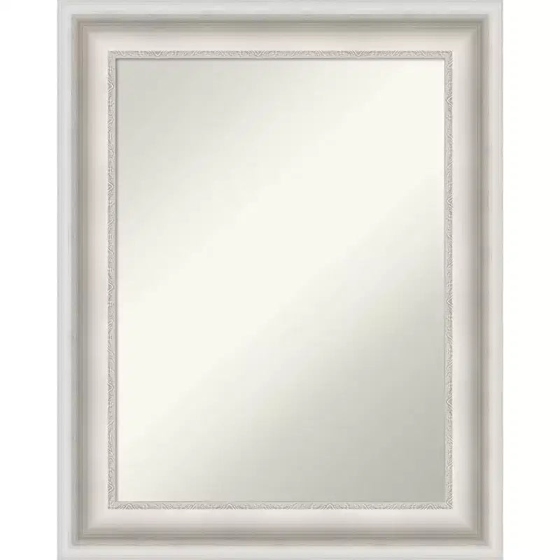 24" x 30" Non-Beveled Parlor White Wall Mirror - Amanti Art: Modern Rectangle, Polystyrene Frame