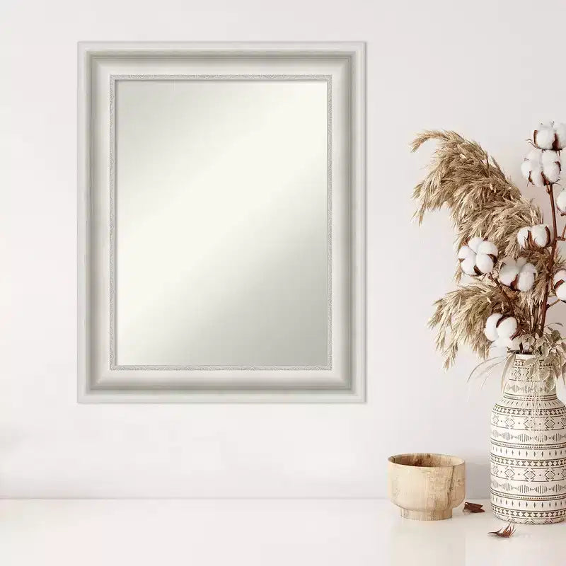 Specchio da parete rettangolare con cornice bianca — 23,5 x 29,5 pollici