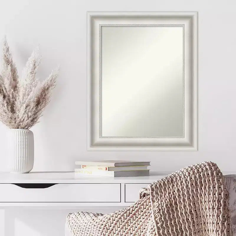 Specchio da parete rettangolare con cornice bianca — 23,5 x 29,5 pollici