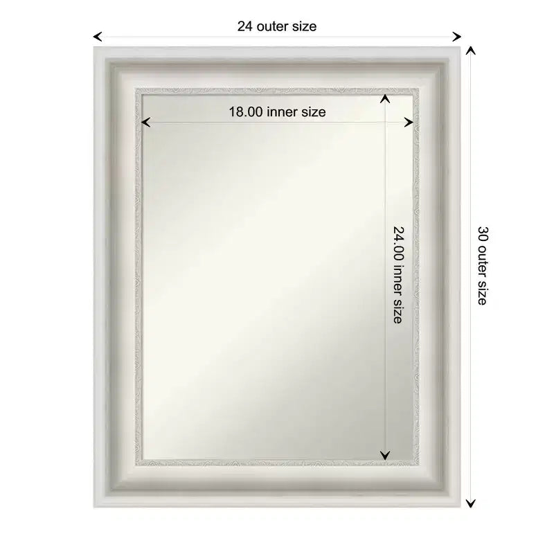 Specchio da parete rettangolare con cornice bianca — 23,5 x 29,5 pollici
