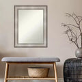 Specchio da parete con cornice rettangolare - Finitura argento spazzolato