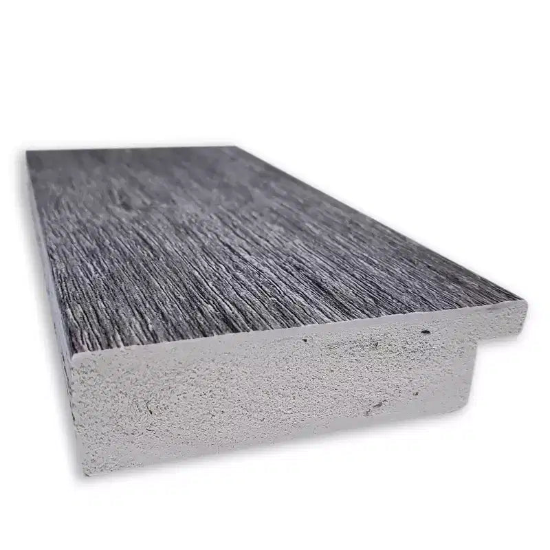 Specchio da Parete Rettangolare con Cornice Rustica Grigia Effetto Corteccia - 33 x 27 pollici.