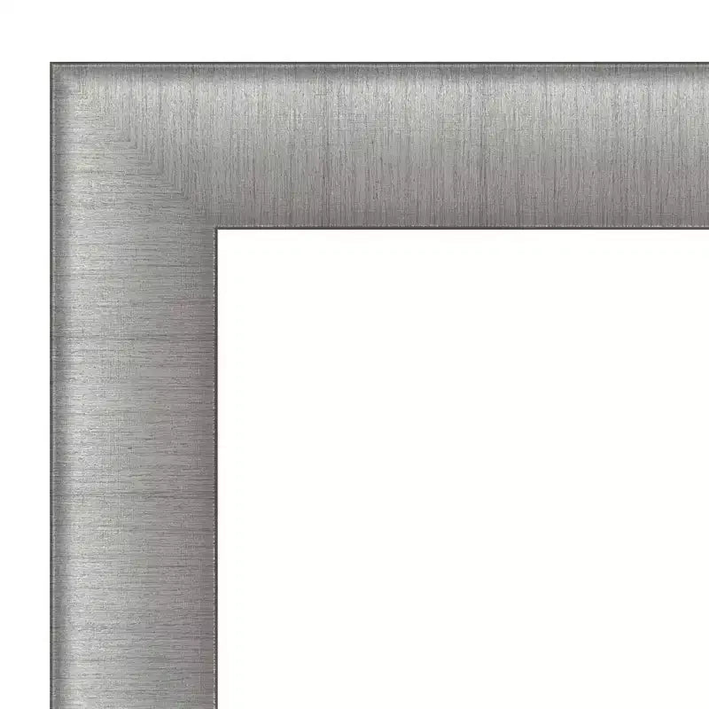 Specchio da parete rettangolare con cornice in peltro spazzolato — 42,75 x 31,75 pollici