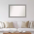 Specchio da parete rettangolare con cornice in peltro spazzolato — 42,75 x 31,75 pollici