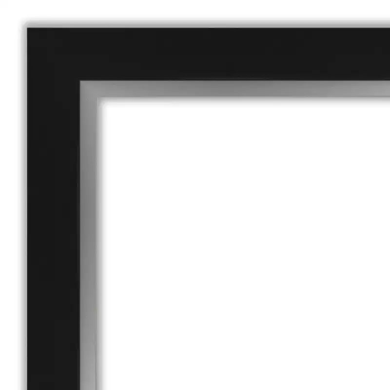 Grande specchio da parete rettangolare – cornice argento nero, 43,5 x 32,5 pollici