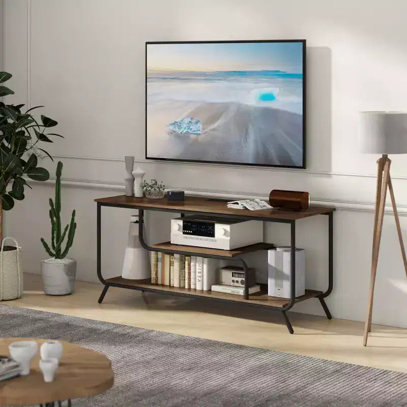 Mobile TV moderno con luci LED e prese elettriche per TV da 32 a 55 pollici