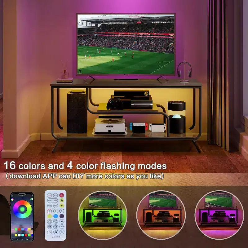 Mobile TV moderno con luci LED e prese elettriche per TV da 32 a 55 pollici