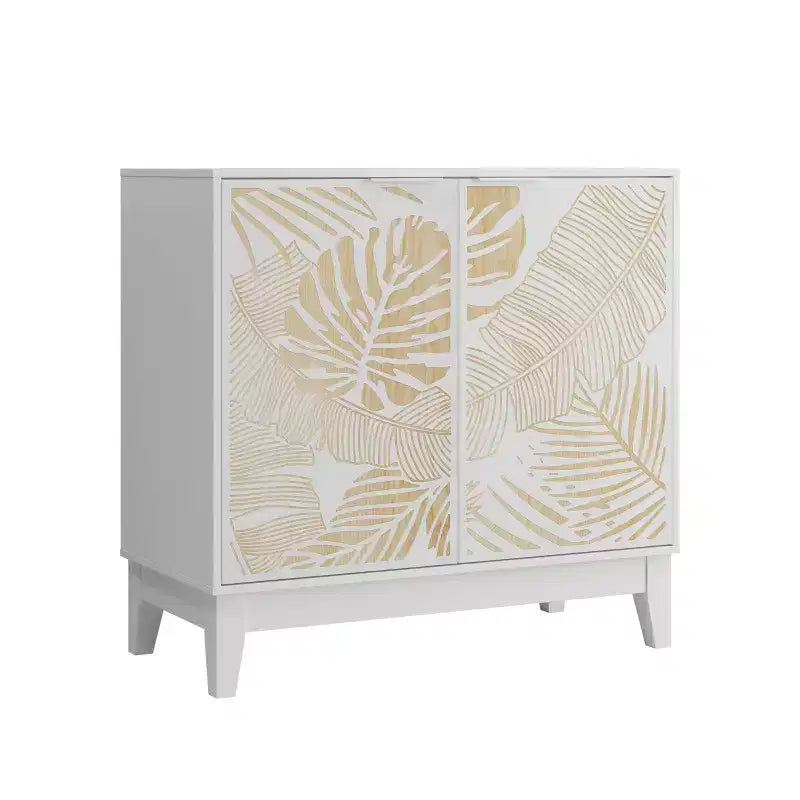 Madia credenza a due ante con intaglio a foglie