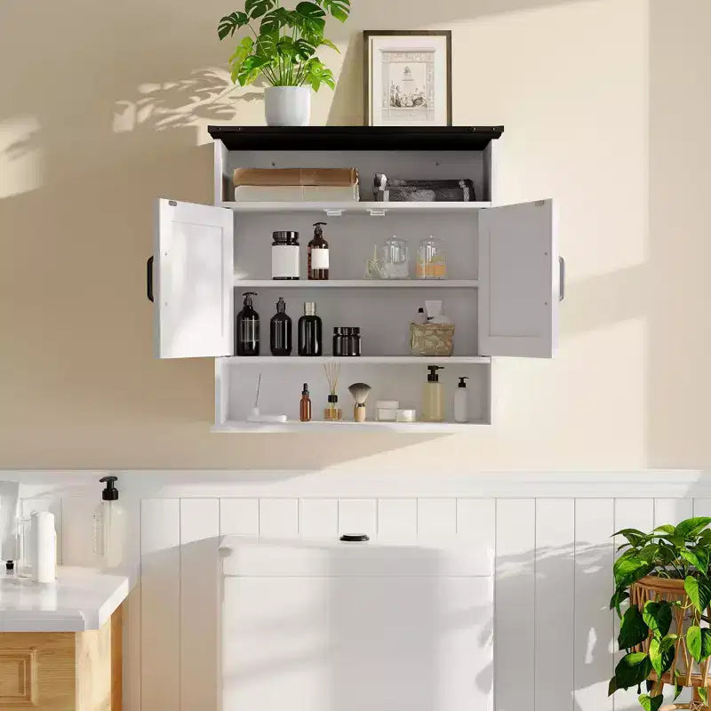 Pensile da bagno con ripiano a vista