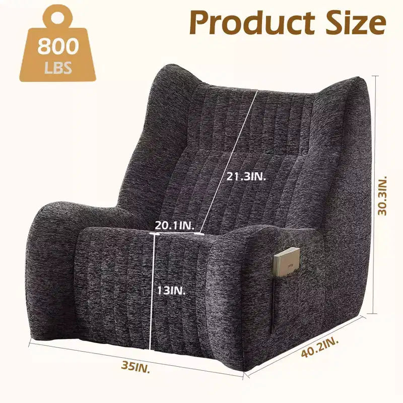 Pouf Gigante con Braccioli - Divano da Terra con Spugna ad Alta Resilienza