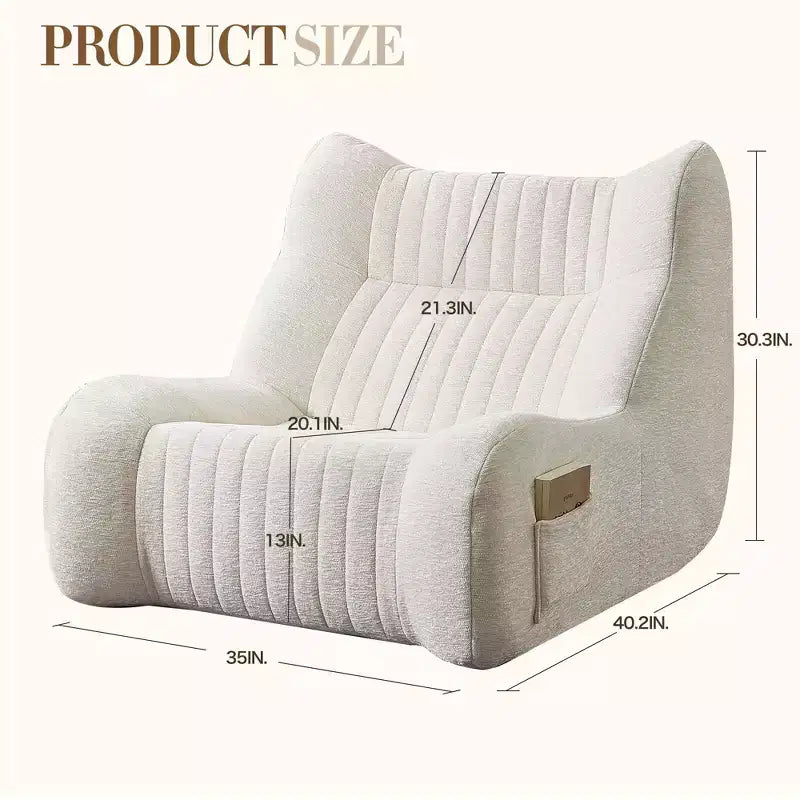 Pouf Gigante con Braccioli - Divano da Terra con Spugna ad Alta Resilienza