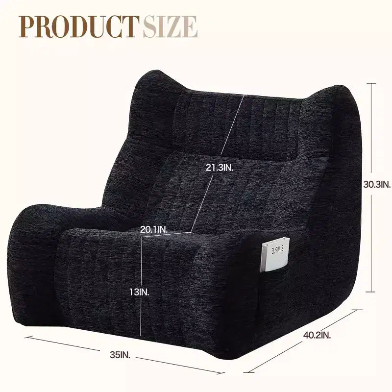 Pouf Gigante con Braccioli - Divano da Terra con Spugna ad Alta Resilienza