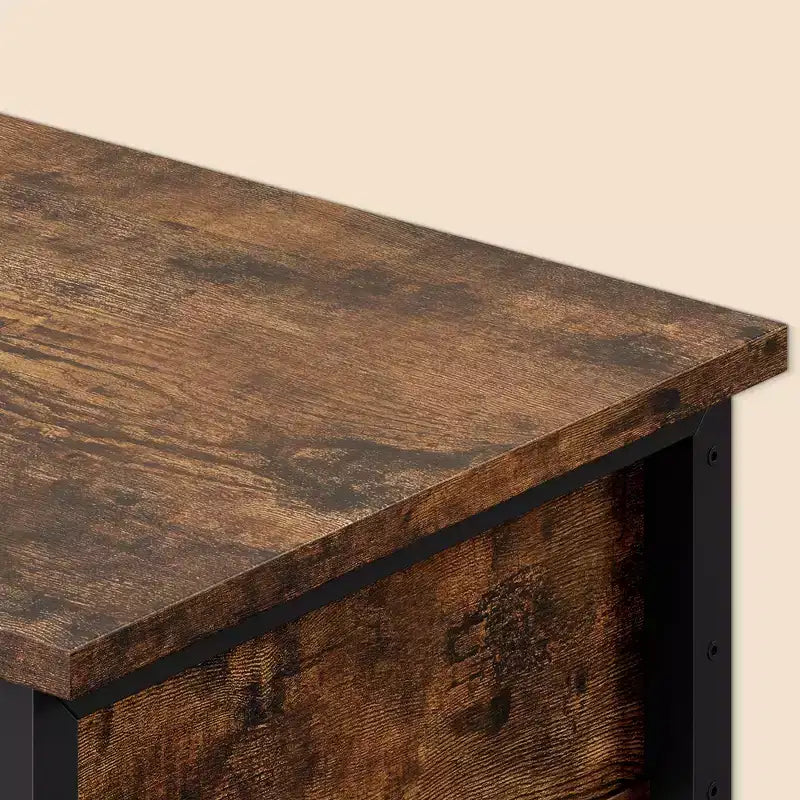 Tavolino Industriale con Cassetto e Ripiano Aperto