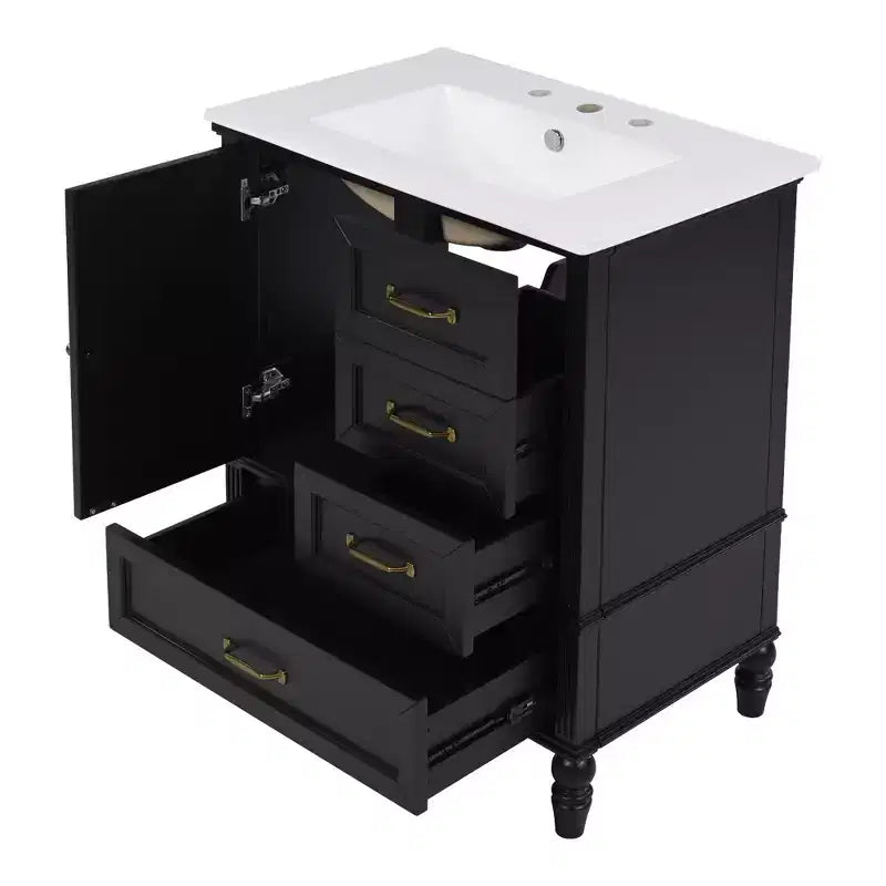 Mobile Bagno da 75 cm con Lavabo e Armadietto Contenitore