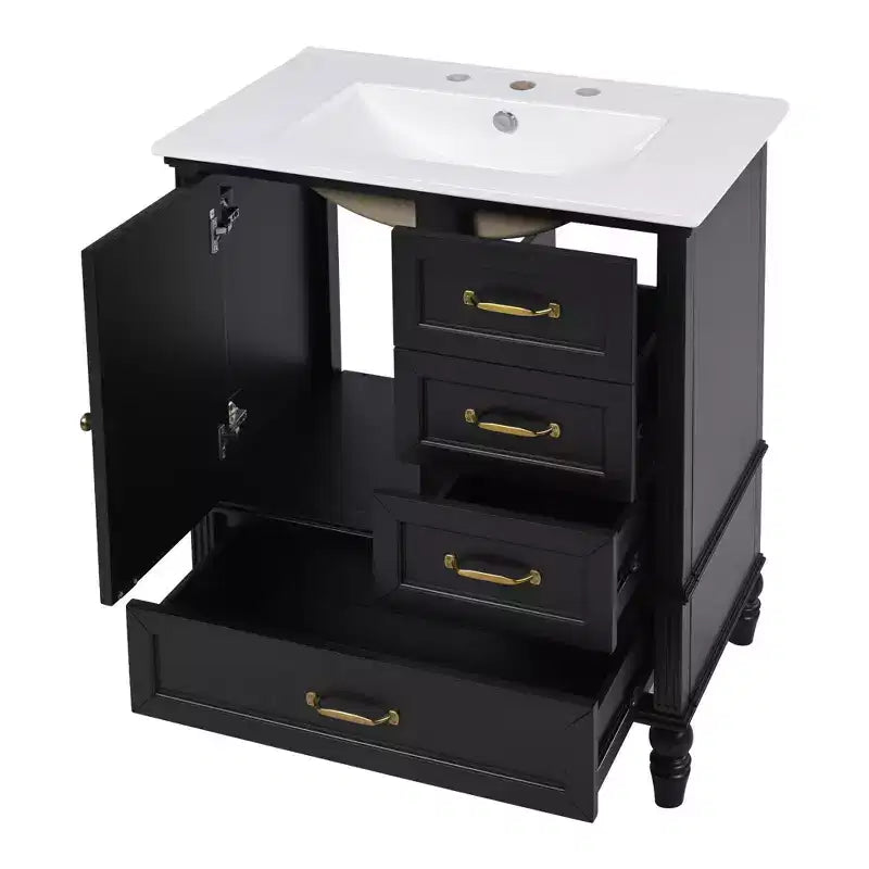 Mobile Bagno da 75 cm con Lavabo e Armadietto Contenitore