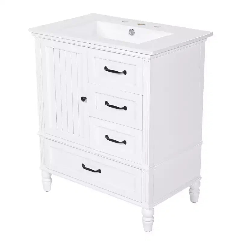 Mobile Bagno da 75 cm con Lavabo e Armadietto Contenitore