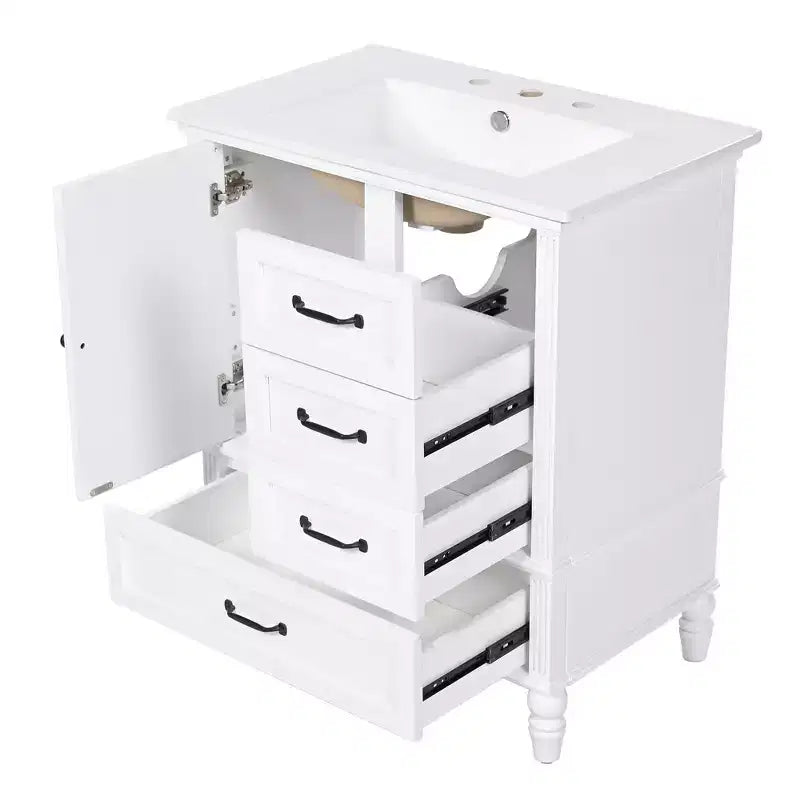 Mobile Bagno da 75 cm con Lavabo e Armadietto Contenitore