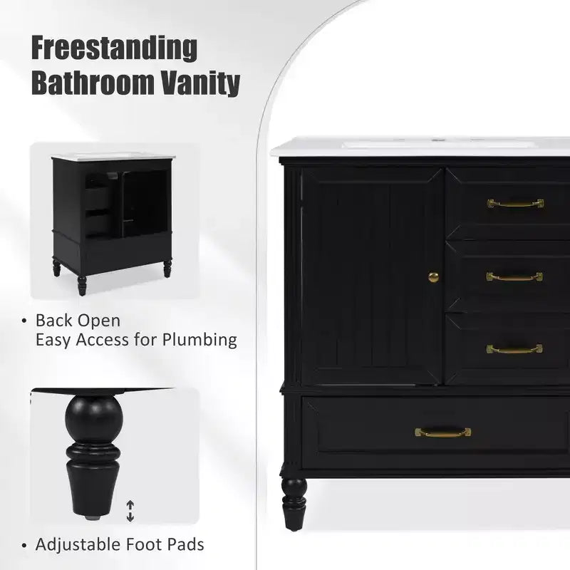 Mobile Bagno da 75 cm con Lavabo e Armadietto Contenitore