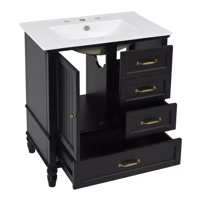 Mobile Bagno da 75 cm con Lavabo e Armadietto Contenitore