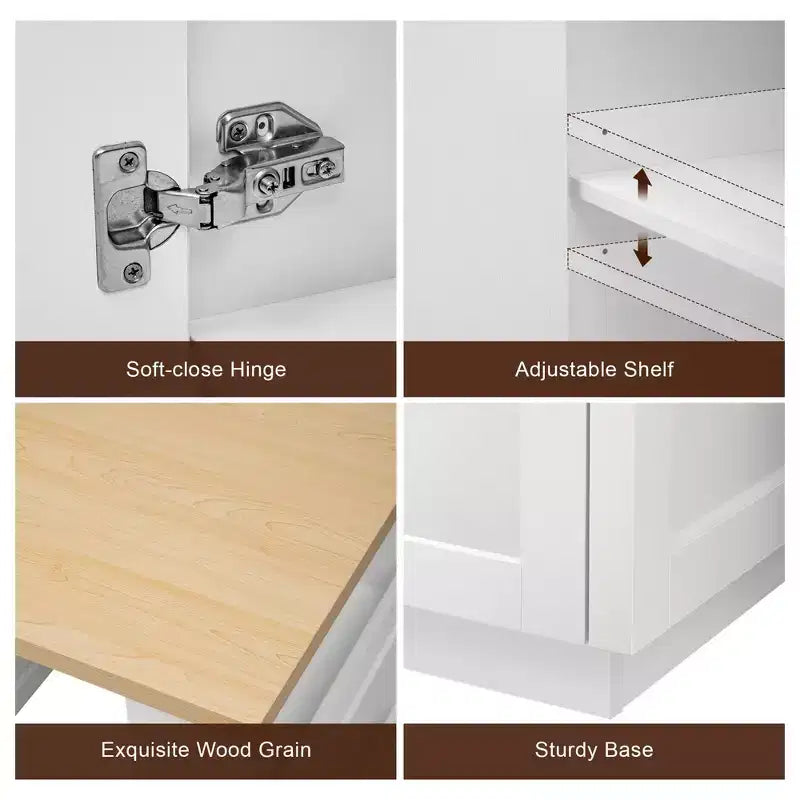 Isola da Cucina con Tavolo da Pranzo Allungabile per 2-6, Piano Effetto Marmo, Contenitore e Presa di Corrente Integrata