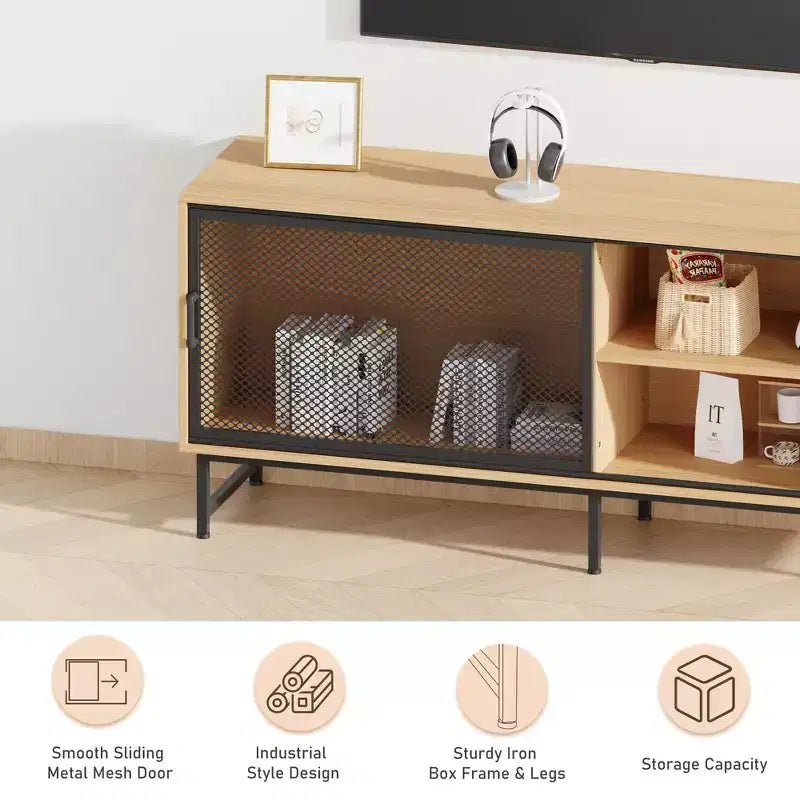 Mobile TV con ante in rete industriale per TV fino a 70"