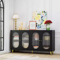 Mobile credenza da 152 cm con 4 ante in acrilico e gambe in metallo