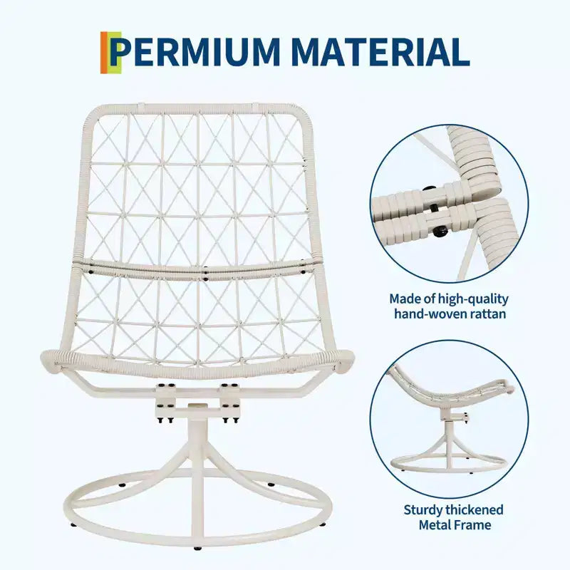 Poltrona Papasan Oversize Girevole e Basculante — Poltrona da Salotto Imbottita Senza Braccioli