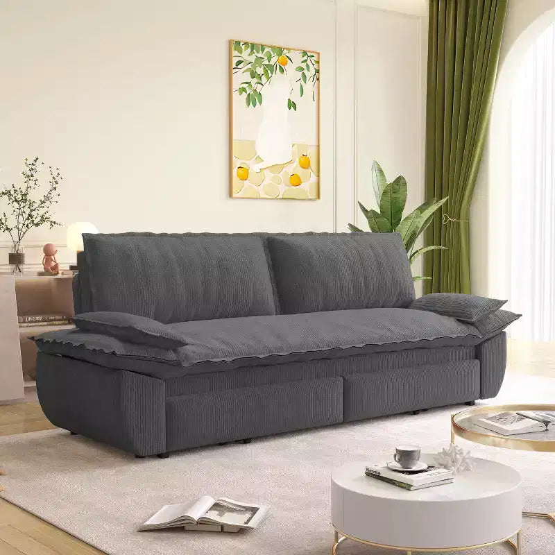 Divano Letto Convertibile in Velluto - 2 Posti