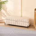 TUYOHW 49.2 Luxury Velvet End of Bed Bench,Storage Accent Ottoman Bench,Chic Footstool for Living Room & Bedroom,275lbs Capacity