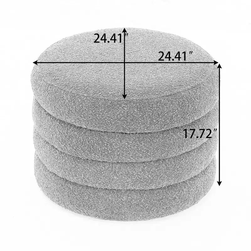 Pouf contenitore rotondo in velluto con coperchio reversibile