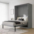 Luxystar Queen Size Murphy Bed With Rotatable Storage Shelves for Living Room and Home Office