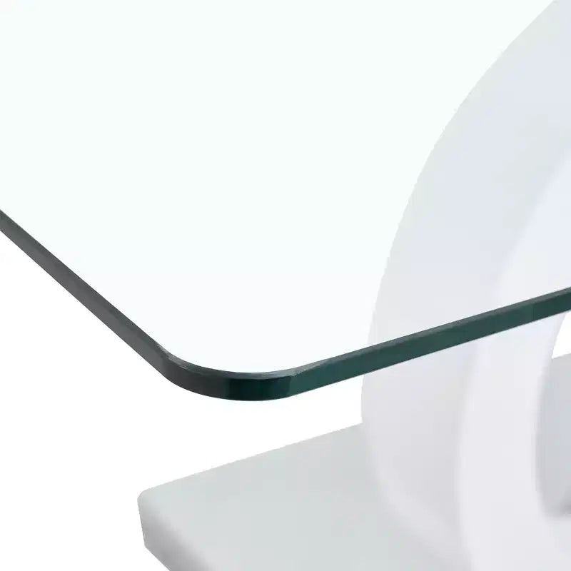 Tavolino da caffè in vetro con base ad anello – Tavolino da salotto moderno