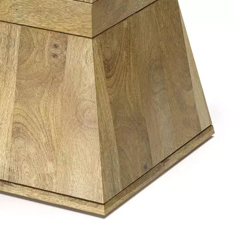 Tavolino quadrato in legno di mango - Finitura naturale