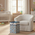 Bacati - Woodlands Aqua/Navy/Gray Boys Collapsible Laundry Hamper