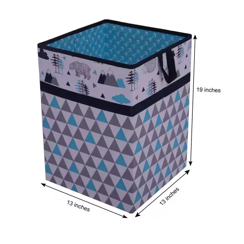 Cesto portabiancheria pieghevole per bambini - Bosco acquatico, blu navy e grigio